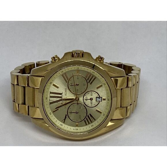 Michael Kors MK5605 Women's Gold Stainless Steel Gold Analog Dial Watch GE422 - Picture 7 of 12